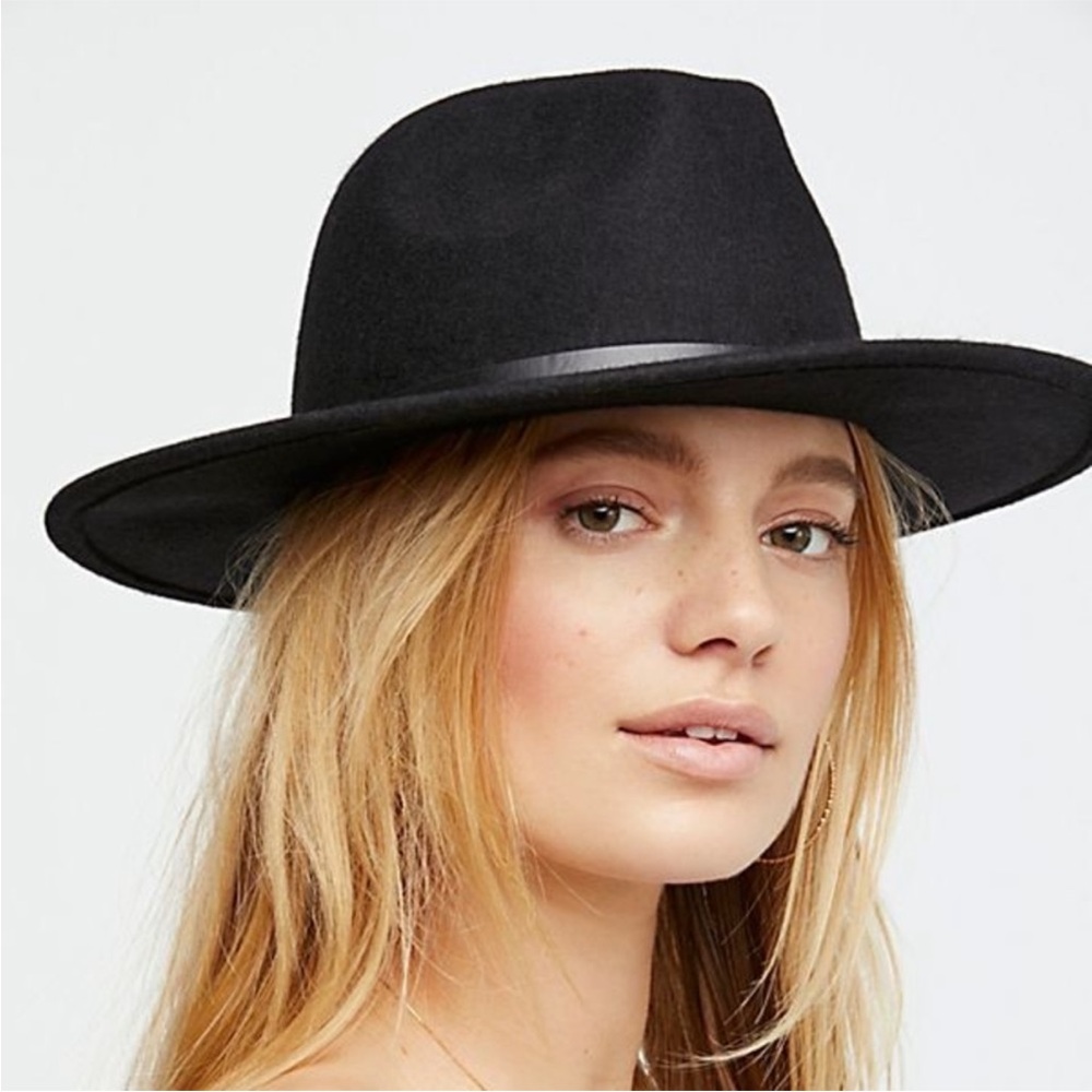 Ecote Black Felted Wool Wide Brim Hat - Picture 2 of 10